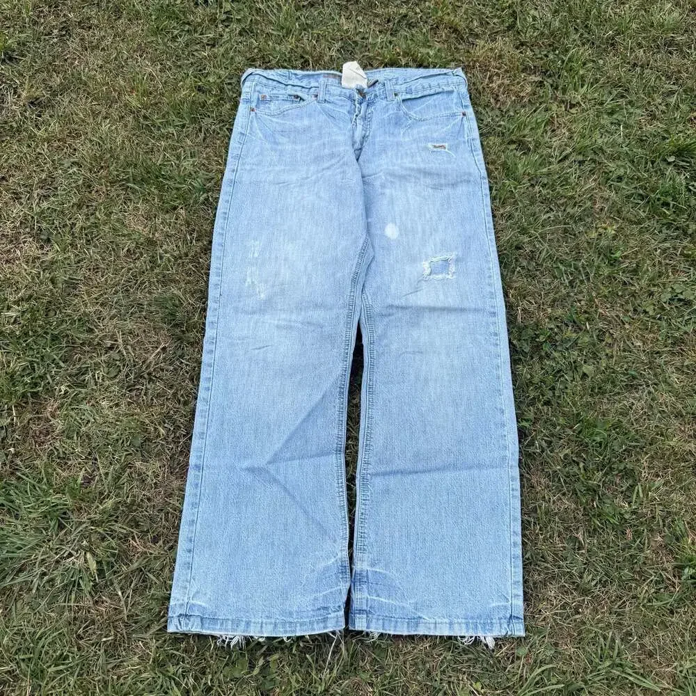 Urban Up Premium Denim Straight Leg Distressed Jeans Men's 32x30